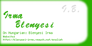 irma blenyesi business card